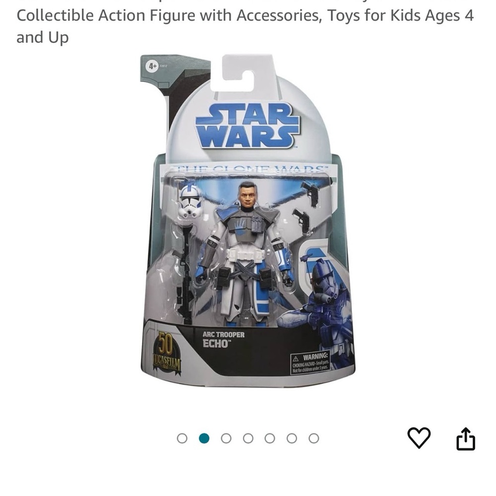 Star Wars ARC Trooper Echo Figure - Blue, White, and Gray